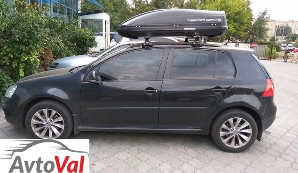 Автобокс на дах автомобіля Terra Drive 440 чорний матовий двосторонній
