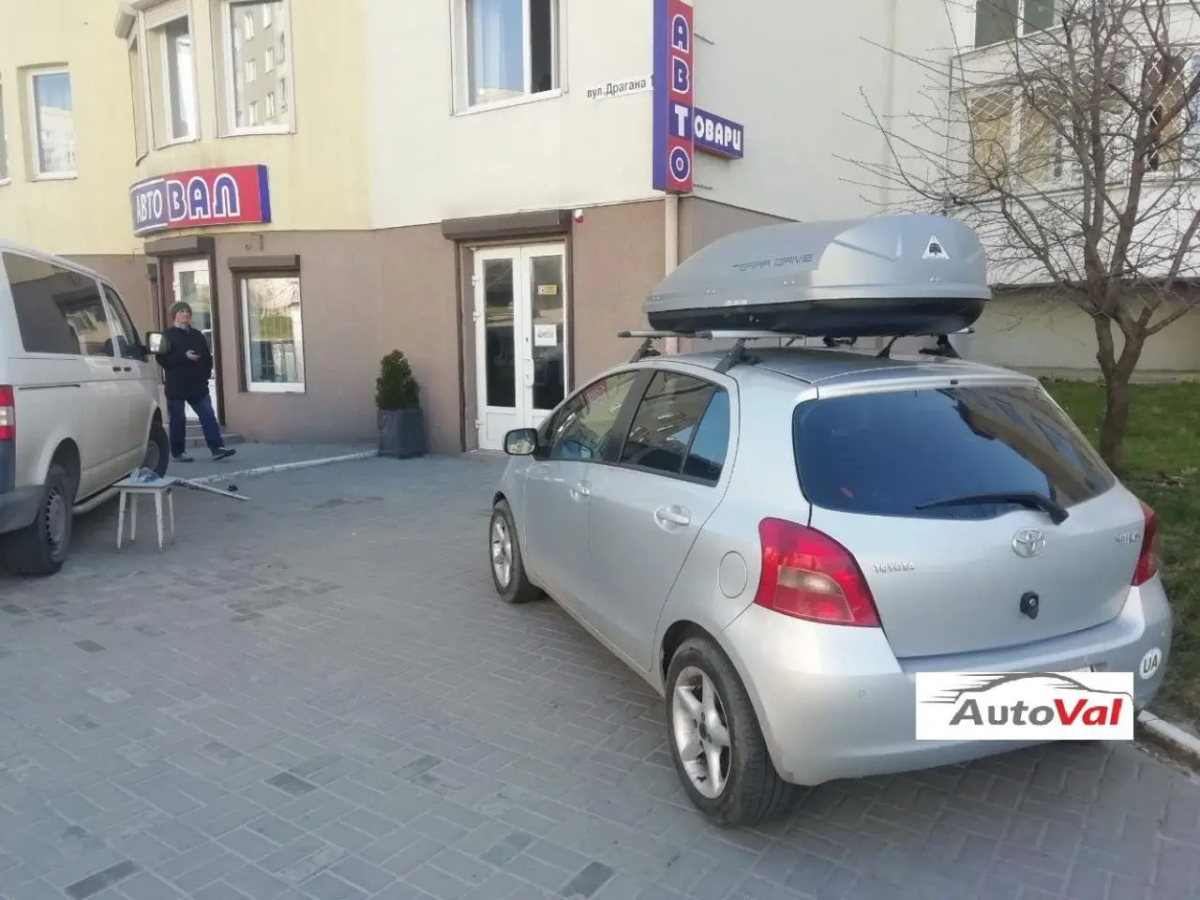 Автобокс на дах автомобіля Terra Drive 440 сірий матовий двосторонній