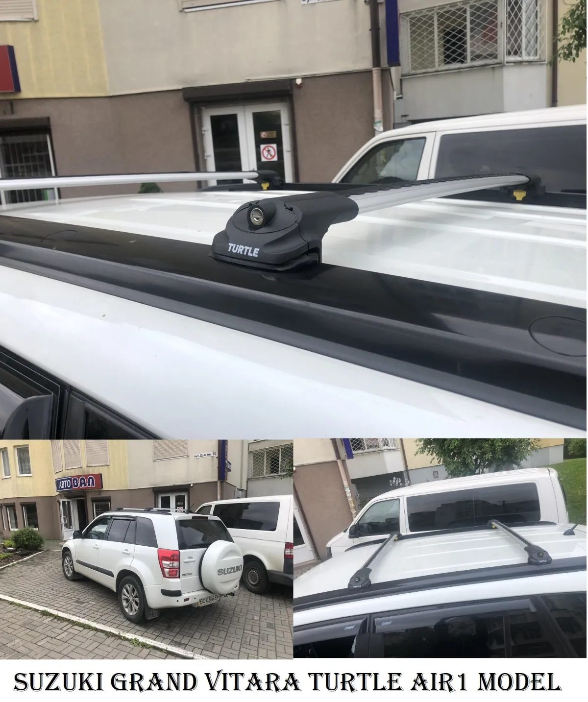 Багажник на рейлинги Turtle AIR 1 Suzuki Grand Vitara 2005-2014 Черный (MC01005)