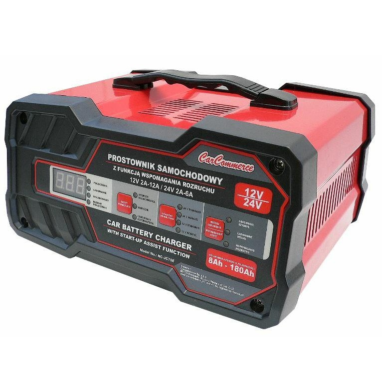 Зарядний пристрій для акумулятора з функцією пуску  12A/75A 12/24V CarCommerce 42970
