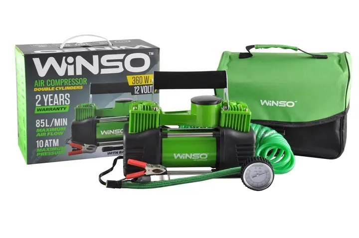 Компресор двохциліндровий 10 Атм 85 л/хв 360Вт Winso 12V 125000