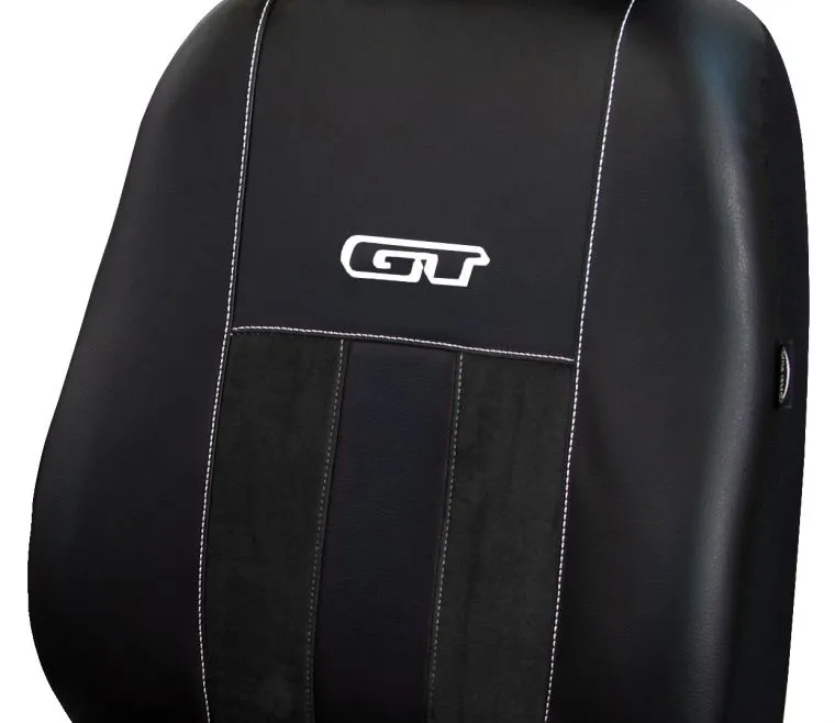 Універсальні авточохли на сидіння з екошкіри Pok-ter GT Line з чорною вставкою алькантари