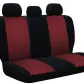 Універсальні авточохли на сидіння з автотканини Pok-ter VIP чорні з червоною вставкою