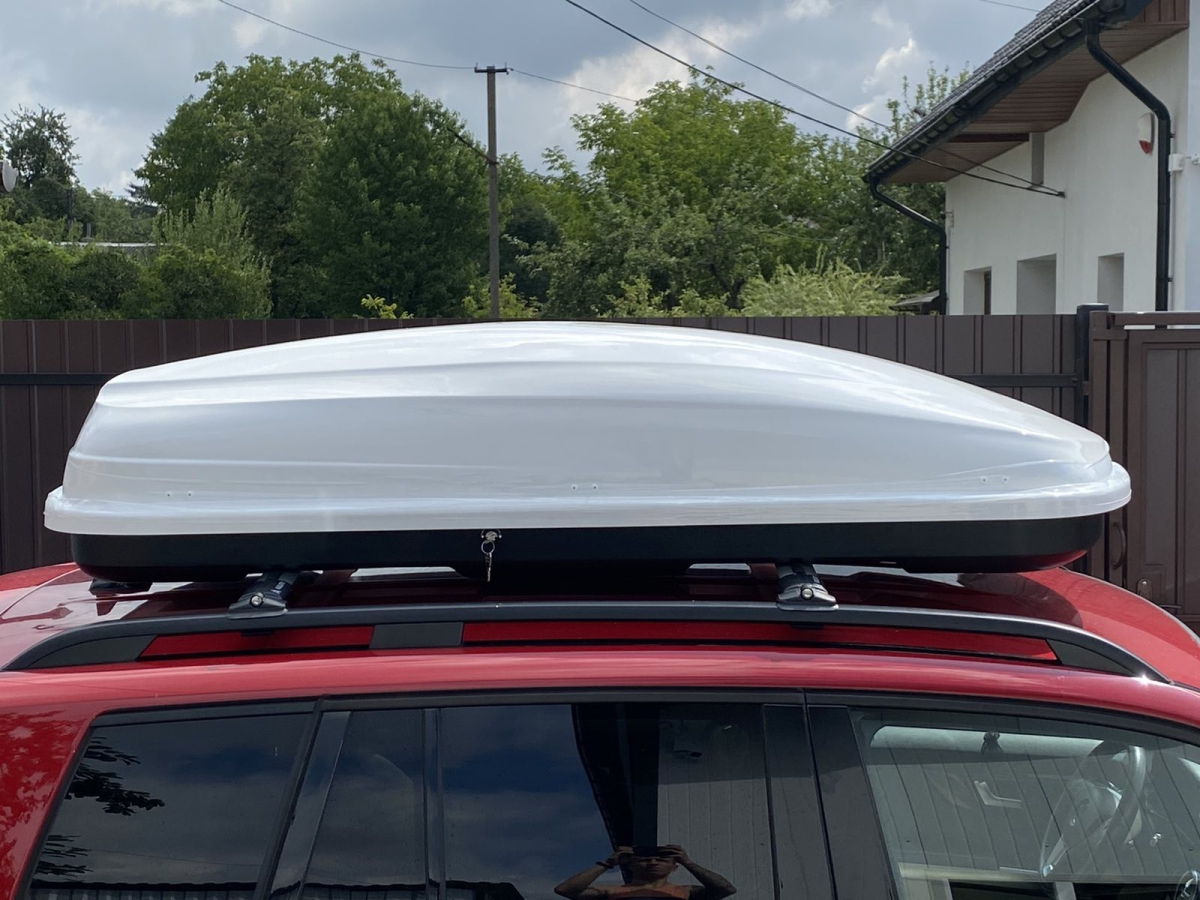 Автобокс на дах автомобіля Amos Travel Pack 420 White