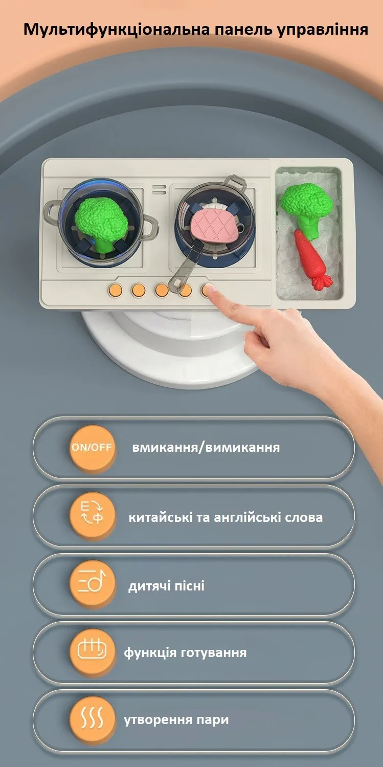 Развивающий набор детская кухня с духовкой и продуктами светом и звуковыми эффектами Розовый