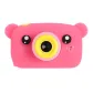 Детский цифровой фотоаппарат мишка Baby Photo Камера Bear с автофокусом X-500 Розовый противоударный с рамками для фото и играми