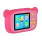 Детский цифровой фотоаппарат мишка Baby Photo Камера Bear с автофокусом X-500 Розовый противоударный с рамками для фото и играми