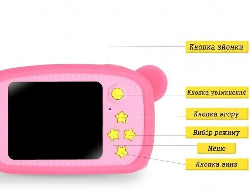 Дитячий цифровий фотоапарат ведмедик Baby Photo Камера Bear з автофокусом X-500 Оранжевий протиударний з рамками для фото та іграми
