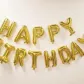 Фольгированные надувные шары буквы гирлянда Happy Birthday Gold Золото высота 40 см