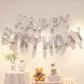 Фольгированные надувные шары буквы гирлянда Happy Birthday Silver Серебро высота 40 см 