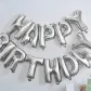 Фольгированные надувные шары буквы гирлянда Happy Birthday Silver Серебро высота 40 см 