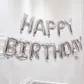 Фольгированные надувные шары буквы гирлянда Happy Birthday Silver Серебро высота 40 см 