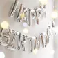 Фольгированные надувные шары буквы гирлянда Happy Birthday Silver Серебро высота 40 см 
