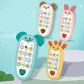 Дитячий іграшковий розвиваючий інтерактивний мобільний телефон смартфон з світловими та звуковими ефектами з віршами та піснями Жовта Жирафа