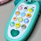 Детский игрушечный развивающий интерактивный мобильный телефон смартфон со световыми и звуковыми эффектами со стихами и песнями Голубой Слоник