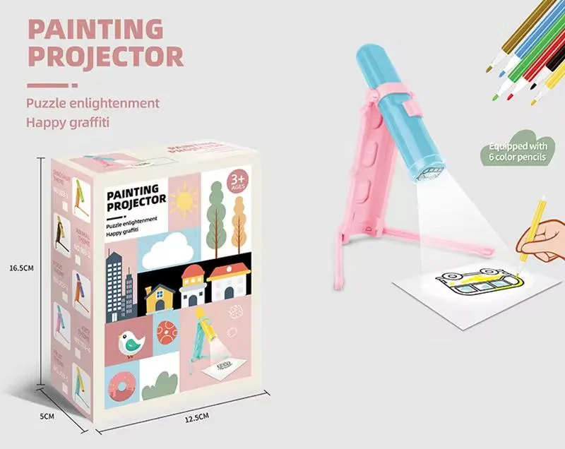 Проектор для рисования со слайдами Painting Projector фиолетовый с оранжевым (AUAU05)