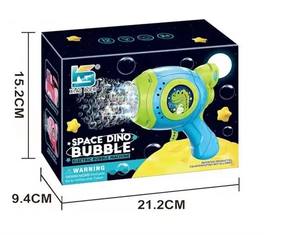 Игрушечный детский пистолет генерирующий пузыри DINO Bubble Gun синий (AUAU07)
