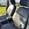 Фото 1: Авто чохли для Honda Jazz 2008–2015 Pok-ter Motive екошкіра з тканиною чорного кольору (на фото приклад встановлення на SKODA OCTAVIA 2004-2013 A5). Колір: Чорний.