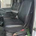 Фото 1: Авточехлы на сиденье Pok-ter Elit 1+2 Mercedes Sprinter W906 2006-2018 с черной вставкой экокожа (на фото пример установки на MERCEDES SPRINTER W906 2006-2018). Цвет: Черный.
