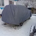 Фото 1: Чехол-тент для автомобиля CHERY BEAT Autovalom M2 Hatchback (CC2508)   (на фото пример установки на CHERY BEAT). Цвет: Серый.