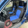 Как выглядит Авто чехлы для Daewoo Lanos 1997-2017 Pok-ter Classic Plus с синей вставкой в салоне (на примере DAEWOO LANOS 1997-2017) – фото 2.