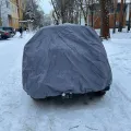 Фото 1: Чохол-тент для автомобіля HUNDAI i20 hatchback Autovalom M2 Hatchback (CC2508)  (на фото приклад встановлення на LADA KALINA). Колір: Сірий.