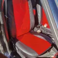 Авто чохли з еко шкіри Kia Picanto 2004-2011 Pok-ter ELIT Premium з червоною вставкою відгуки фото 1