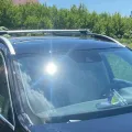 Фото 1: Багажник на рейлинги Turtle AIR 1 Audi А4 B8 2009-2015 Черный (на фото пример установки на VOLVO XC90 2002-2014). Цвет: Серебряный.