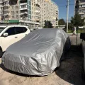 Фото 1: Чехол-тент для автомобиля KIA Spectra Autovalom L Sedan (CC2502) (на фото пример установки на AUDI A3). Цвет: Серый.