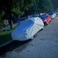 Фото 1: Чохол-тент для автомобіля KIA Picanto Kegel-Blazusiak Basic Garage M2 Hatchback (5-3955-241-3021) (на фото приклад встановлення на SKODA FABIA). Колір: Сірий.